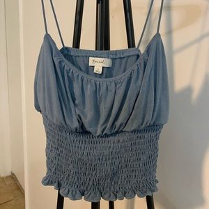 Becaal ruched blue tank top